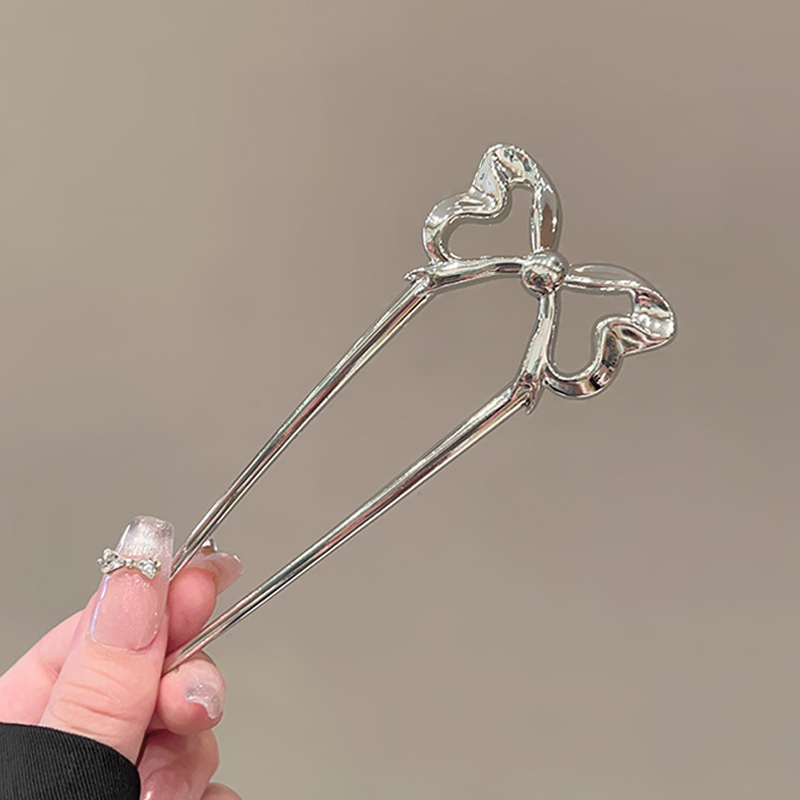 Women Accessories Holder - Elegant Bowknot U Shape Hairpin Alloy