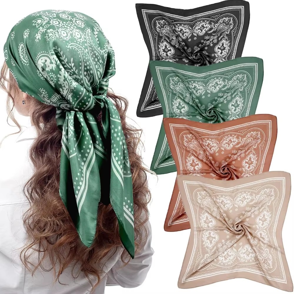 Women Accessories Brands - Luxury Brand Silk Square Paisley Scarf