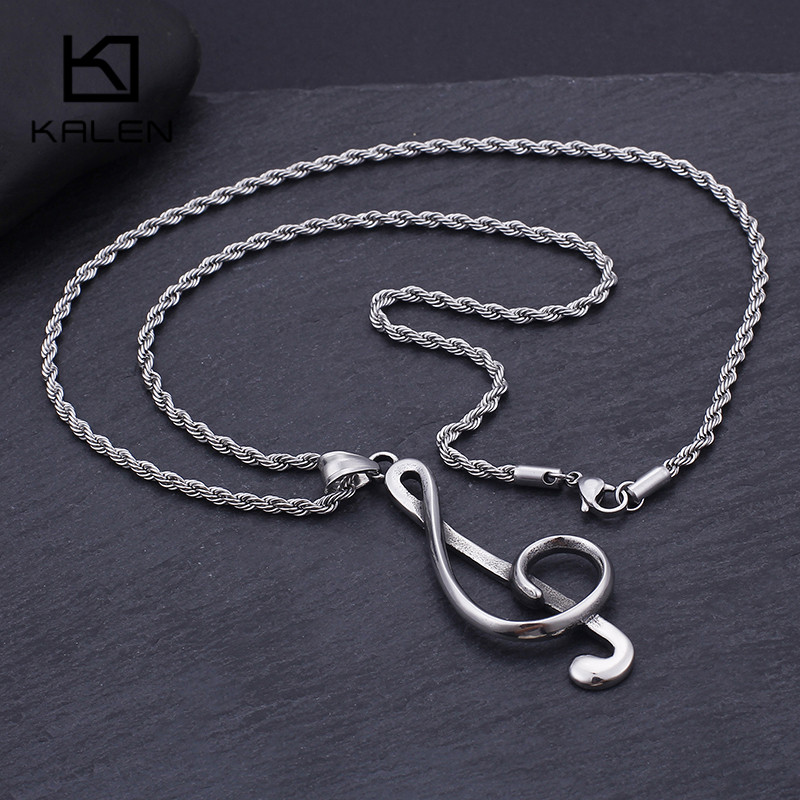 Women Accessories Bd - KALEN Stainless Steel Music Note Pendant