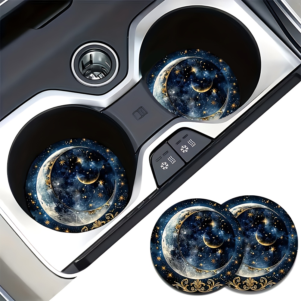 2pcs Starry Night Moon Car Cup - Women Accessories Holder recension och pris