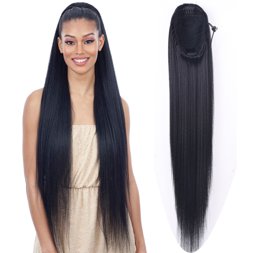 30inch Long Afro Puff Yaki Str - Hair Band Elastic recension och pris