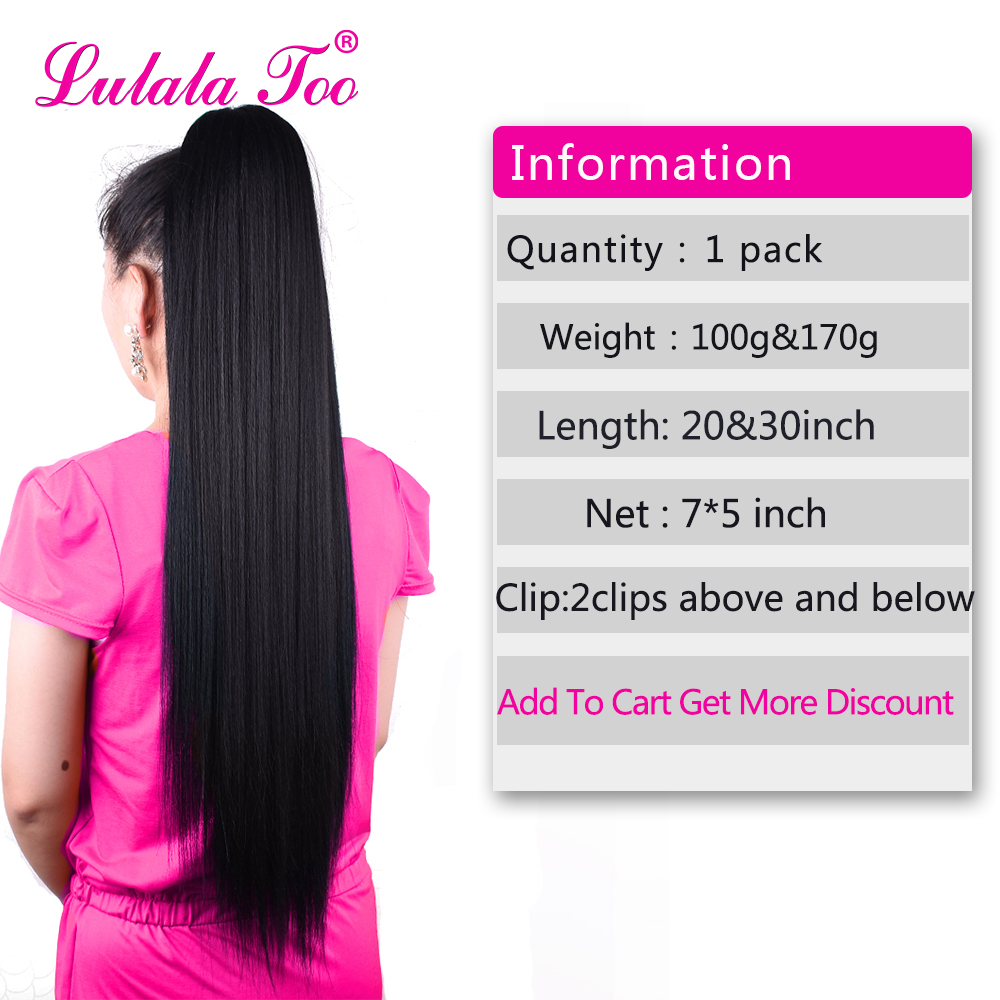30inch Long Afro Puff Yaki Str - Hair Band Elastic recension och pris