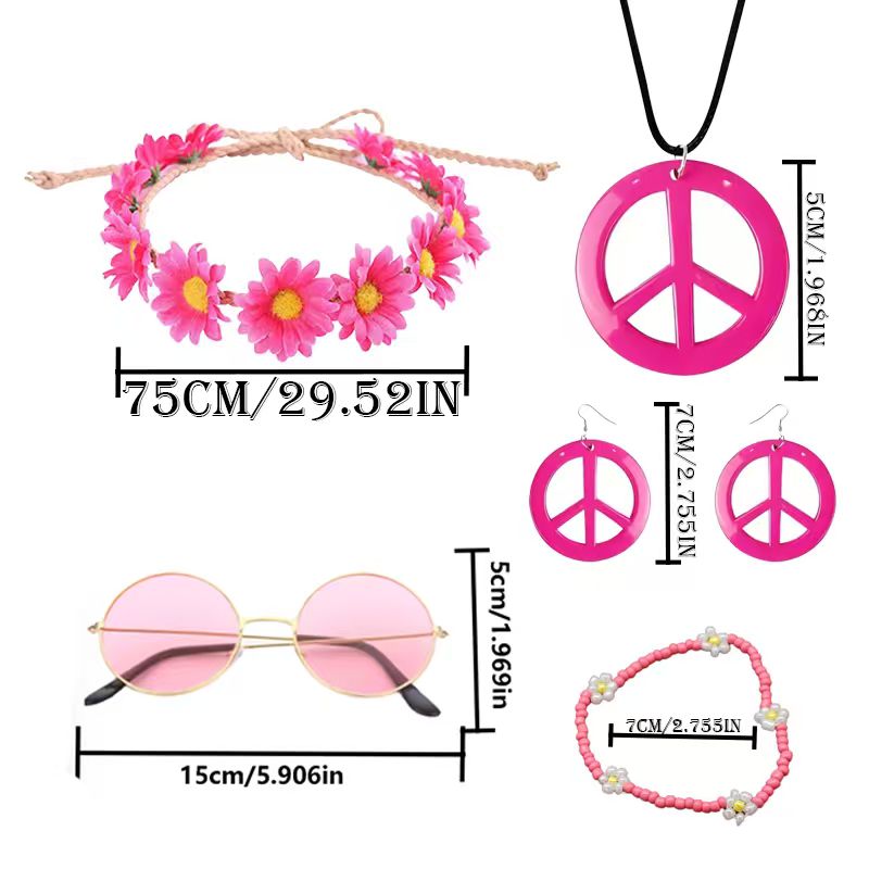 PESENAR Hippie Costume Accesso - Women'S Accessories In The 70S recension och pris