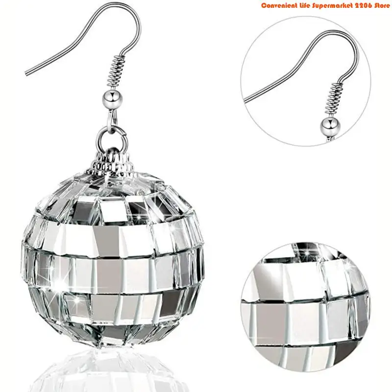 Q5WE Disco Ball Earrings 70s D - Women'S Accessories In The 70S recension och pris