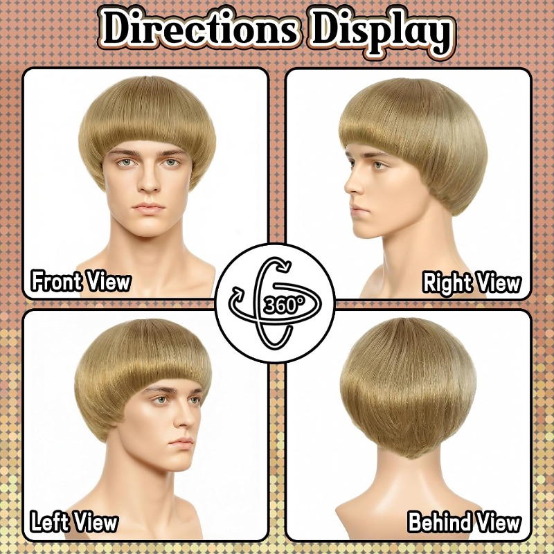 Short Blonde Bowl Cut Wig Blon - Women'S Accessories In The 70S recension och pris