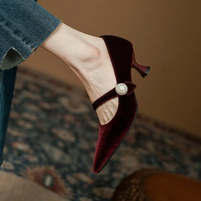Wine Red Pointed Toe Mary Jane - Women'S Shoes And Accessories recension och pris