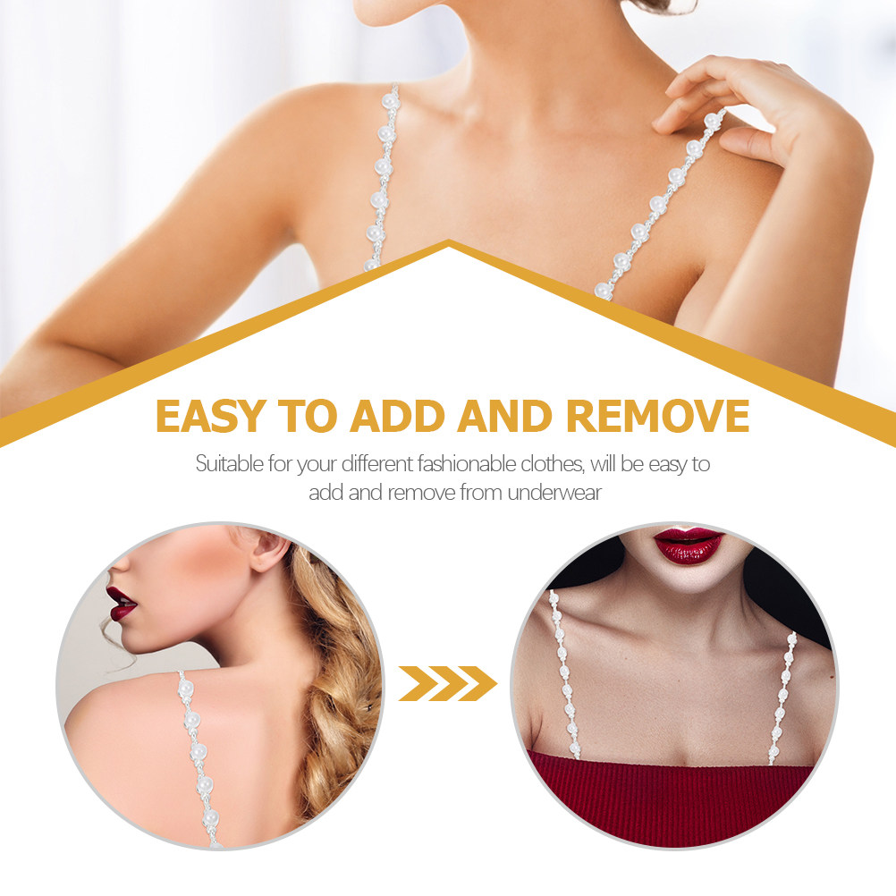 1Pair Pearl Bra Straps Rose Fl - Women Accessories Holder recension och pris