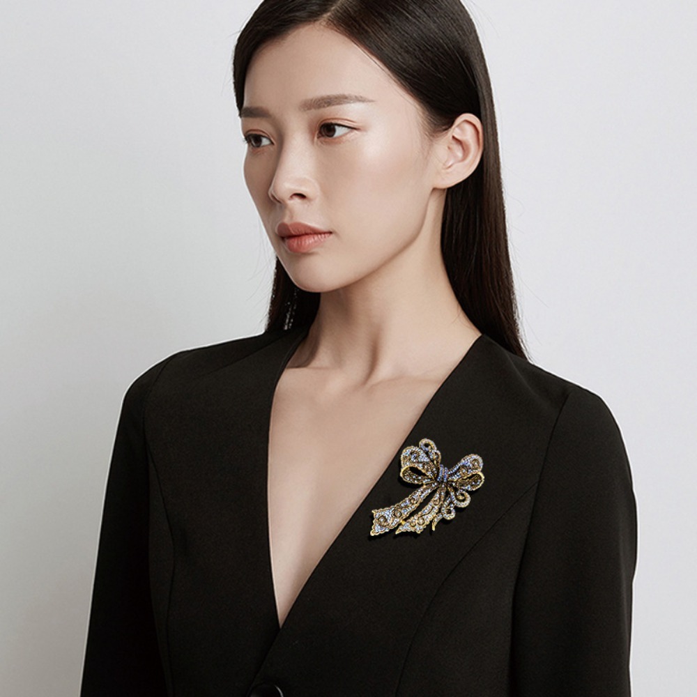 Vintage Bow-Shaped Brooch, Ele - Women'S Accessories For Formal Wear recension och pris