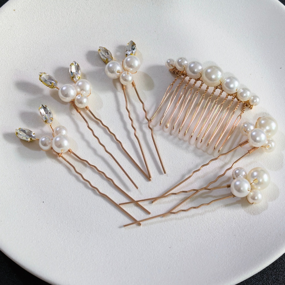Pearl Crystal Hair Pins Comb S - Young Women'S Accessories recension och pris