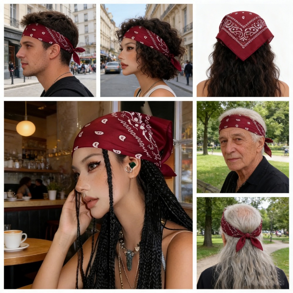 Retro Wine Red Square Bandana  - Women'S Accessories Go Outdoors recension och pris