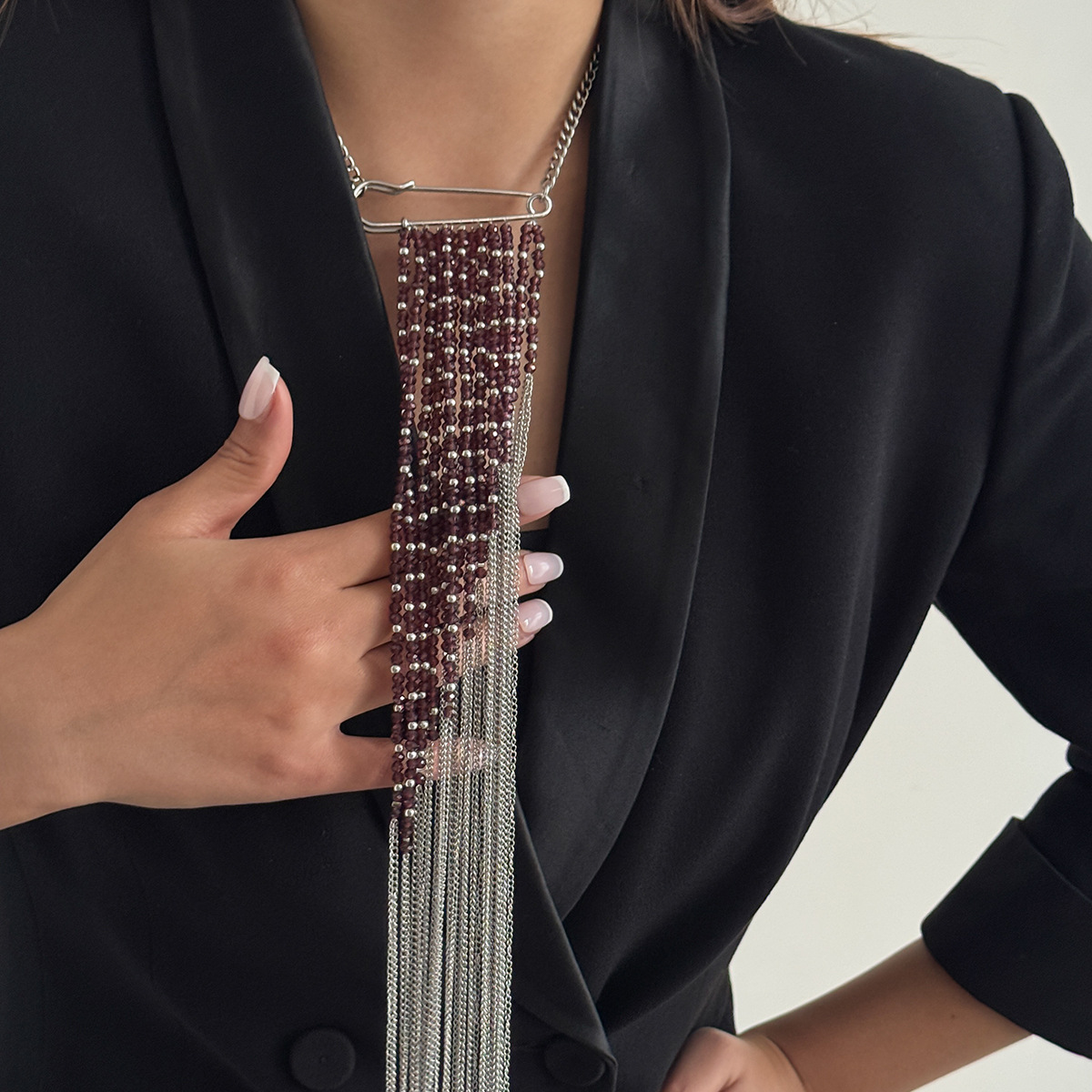 Silver Color Tassel Chain Broo - Women Accessories Trending recension och pris
