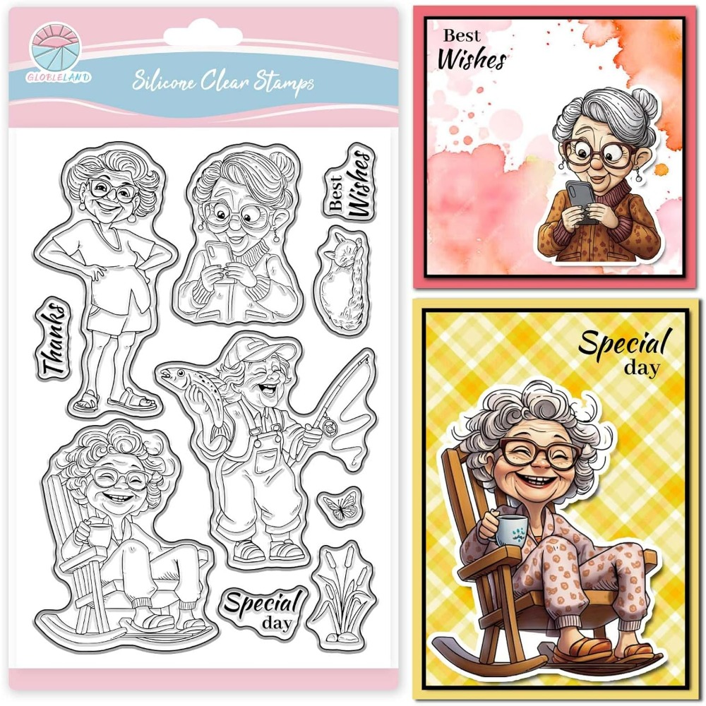 Smiling Old Lady Clear Stamps  - Women Accessories Clearance recension och pris