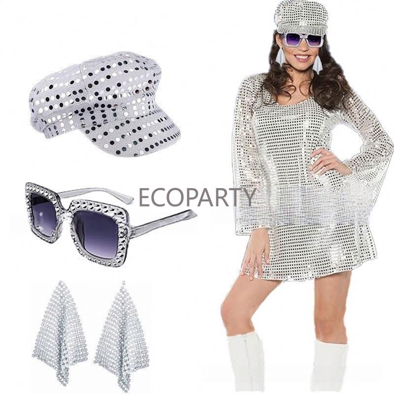 2024 3PCS/5PCS 70s Disco Costu - Women'S Accessories In The 70S recension och pris