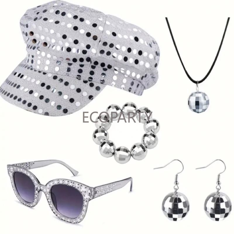 2024 3PCS/5PCS 70s Disco Costu - Women'S Accessories In The 70S recension och pris