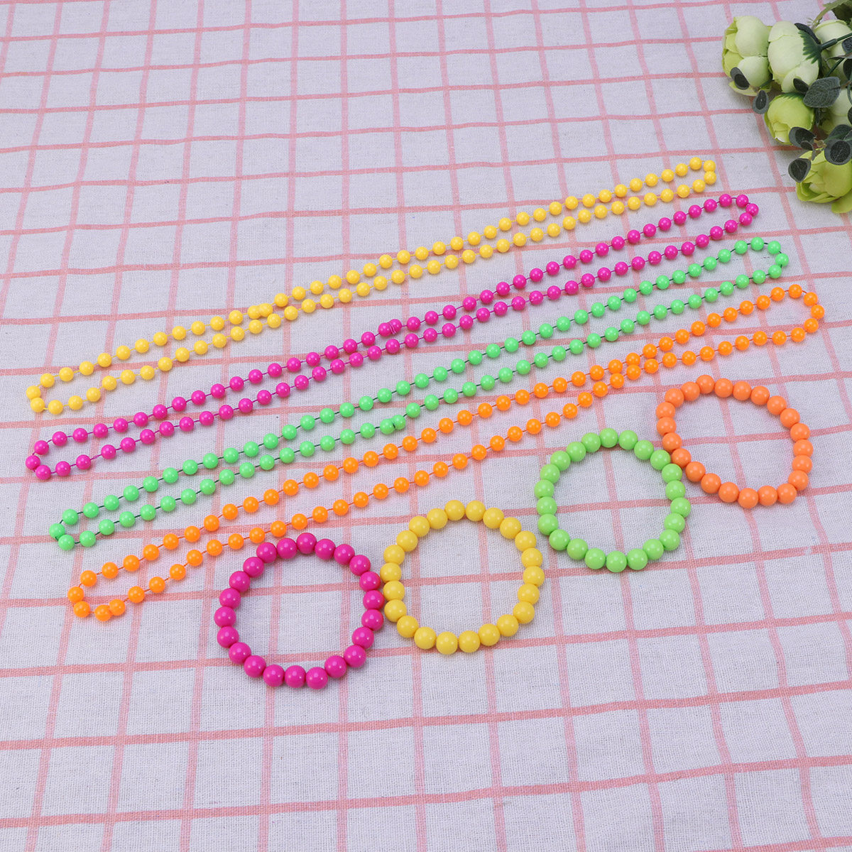 4Pcs Plastic Bead Necklace Wom - Women'S Accessories In The 70S recension och pris