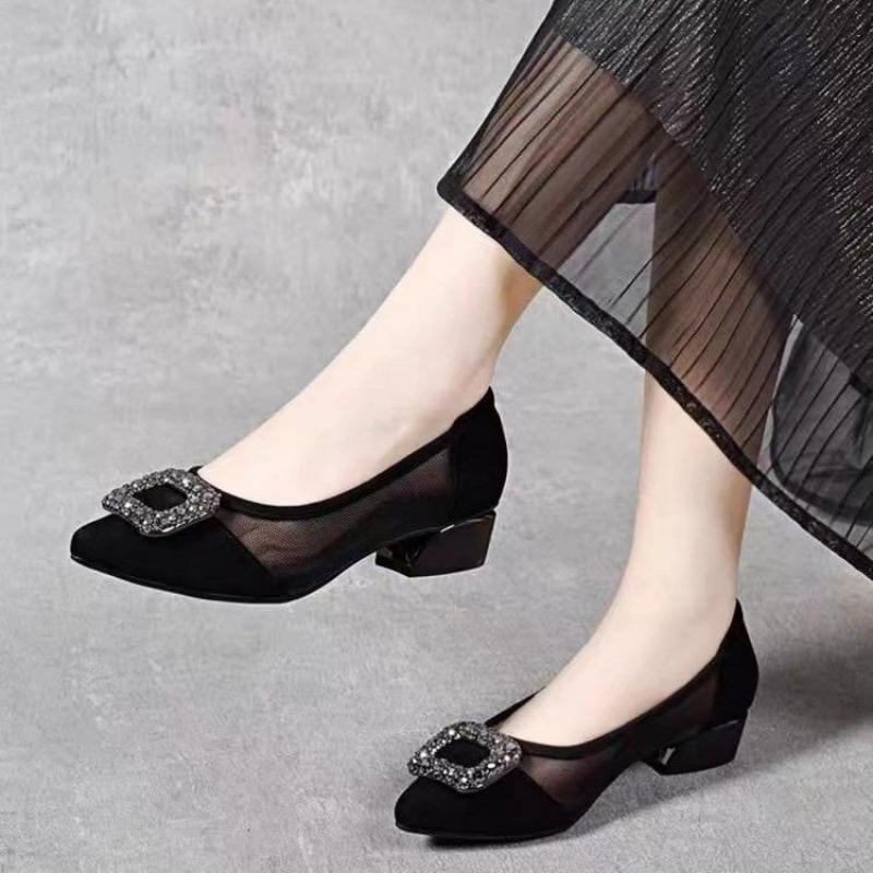 Elegant Pointed Toe Mesh Block - Women'S Shoes And Accessories recension och pris